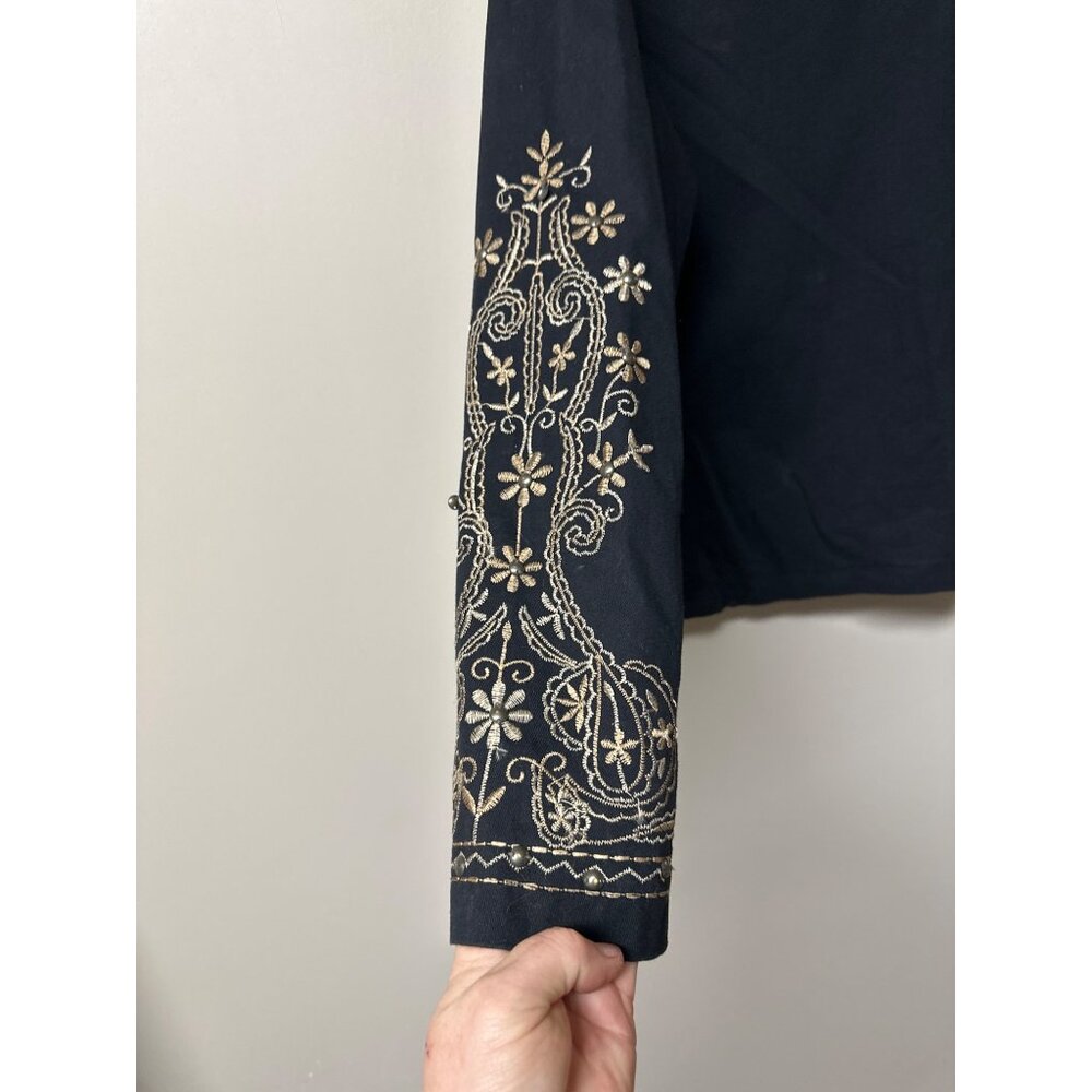 New Direction Large Black Jacket Embroidered - image 5